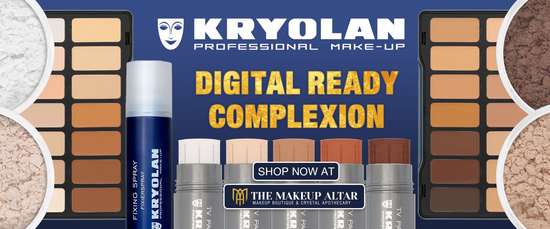 Kryolan 14 Color Digital Complexion Cream Foundation Palette