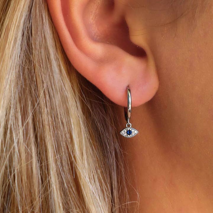 Dainty Evil Eye Earrings