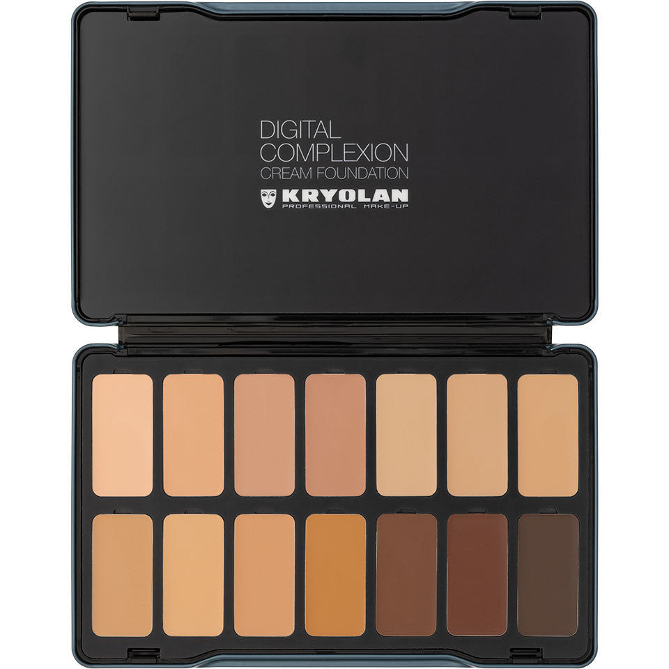 Digital Complexion Cream Foundation Palette 14 Pan - Digital #1 opened with all the shades
