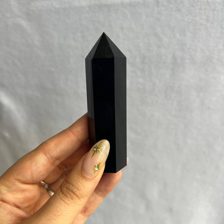 Image of Sapphire & Sage Black Obsidian Crystal Tower