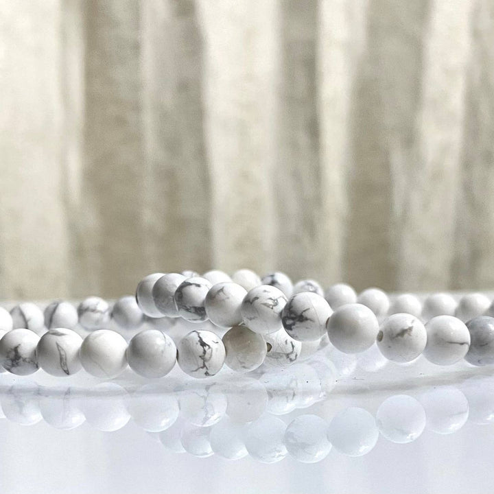 Howlite 6mm 7.5” Crystal Healing Stretch Bracelet