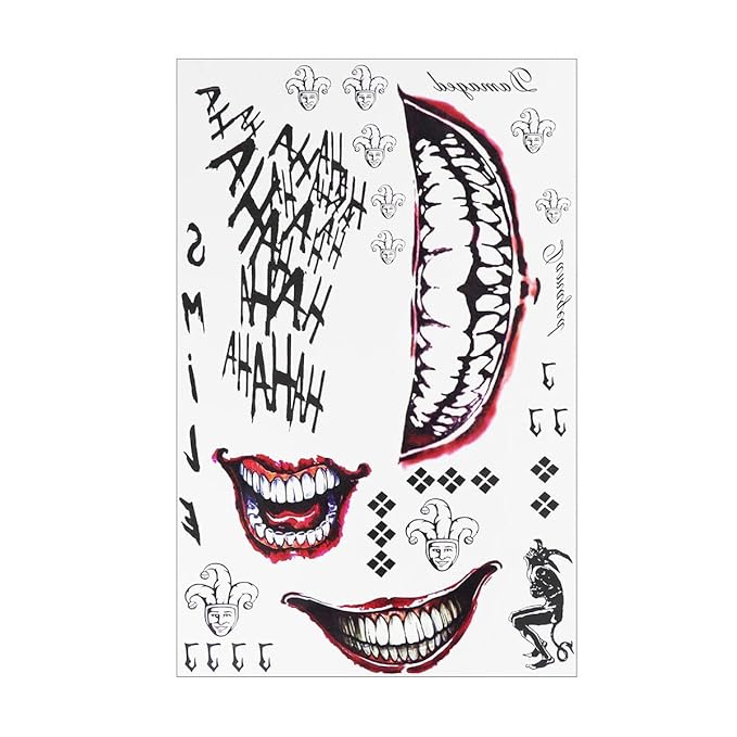 Joker Smile Temporary Tattoos