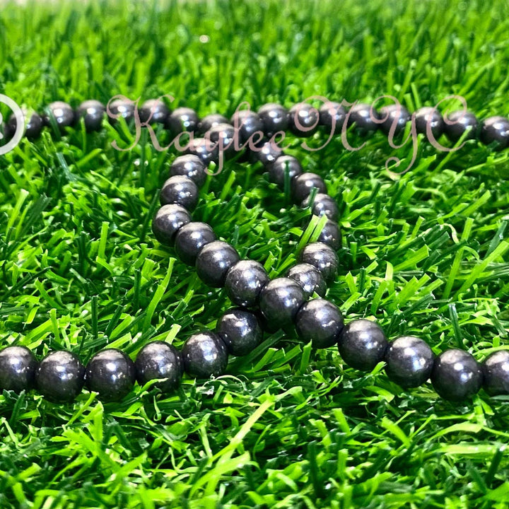 Natural Shungite 6mm 7.5” Stretch Bracelet Crystal Healing Energy