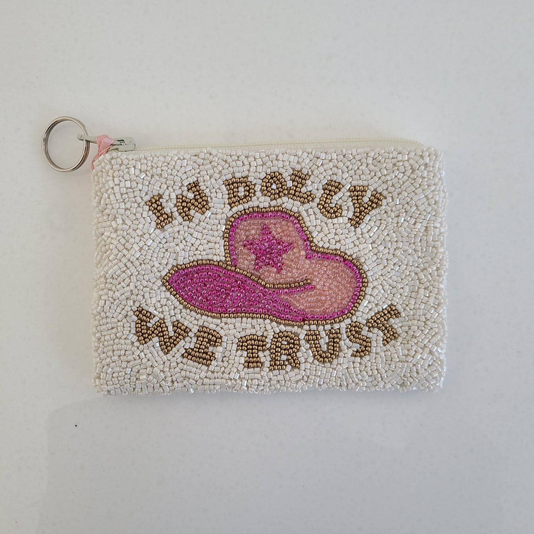 “In Dolly We Trust” Hand Beaded Coin Purse