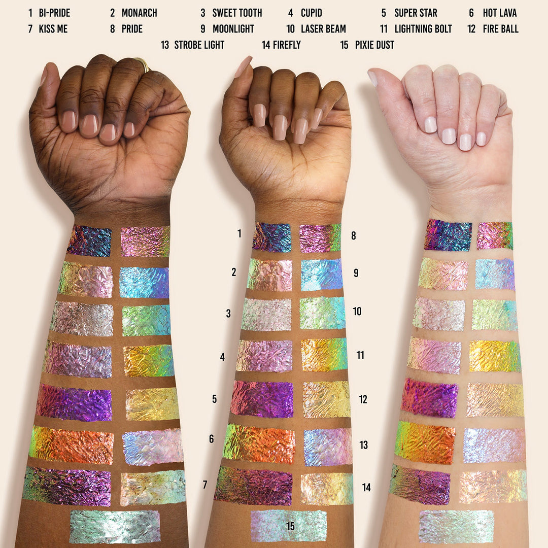 Arms swatched with Danessa Myricks Infinite Chrome Flakes