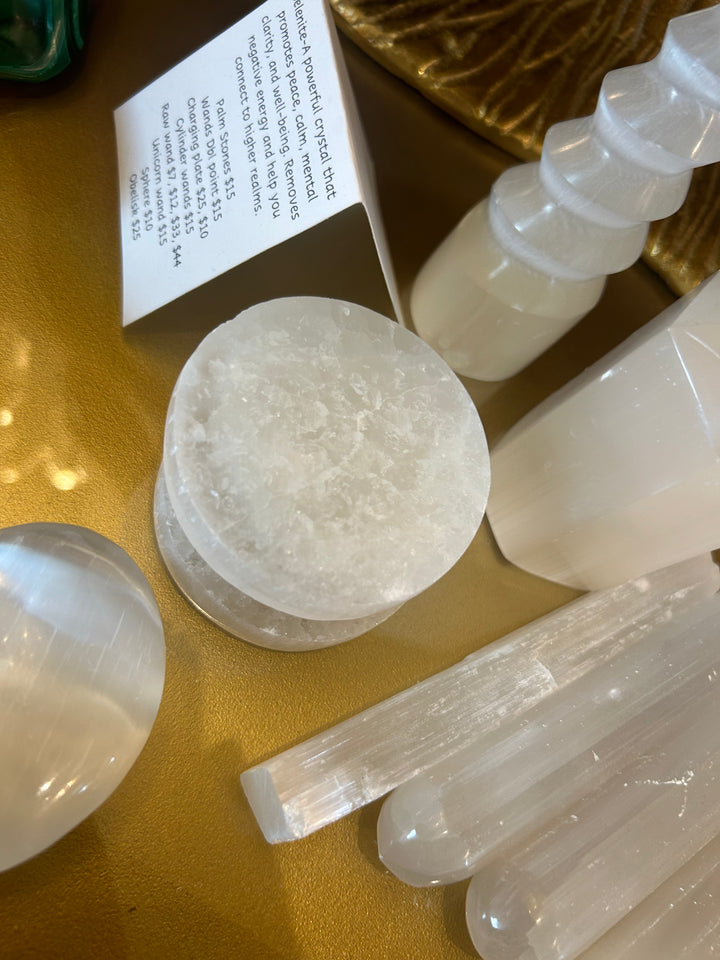 Small Selenite Charging Plate stakced