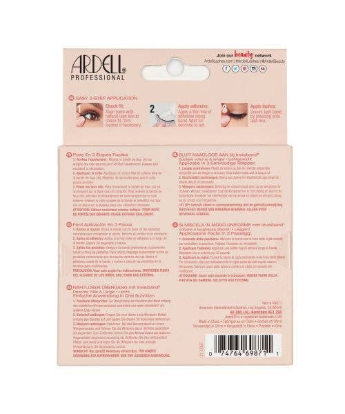 Ardell Professional eyelash packaging with application instructions on a beige background