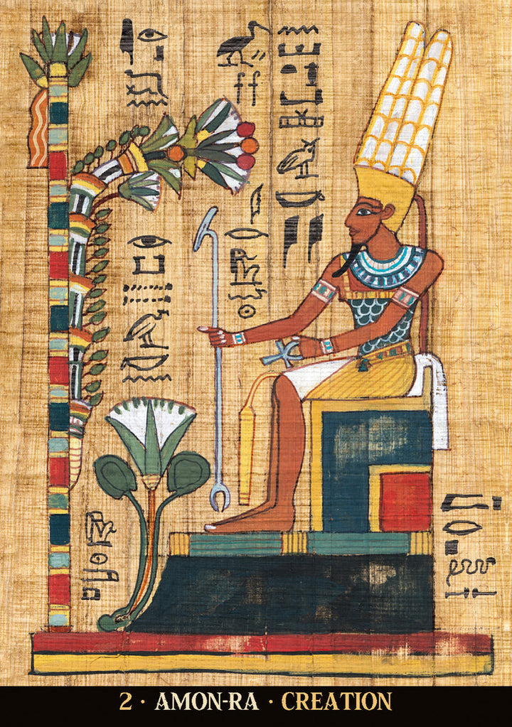 A card inside the Egyptian Gods Oracle Deck