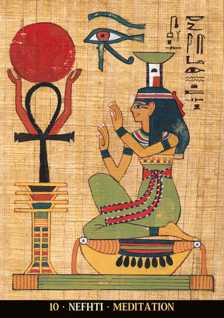 A card inside the Egyptian Gods Oracle Deck