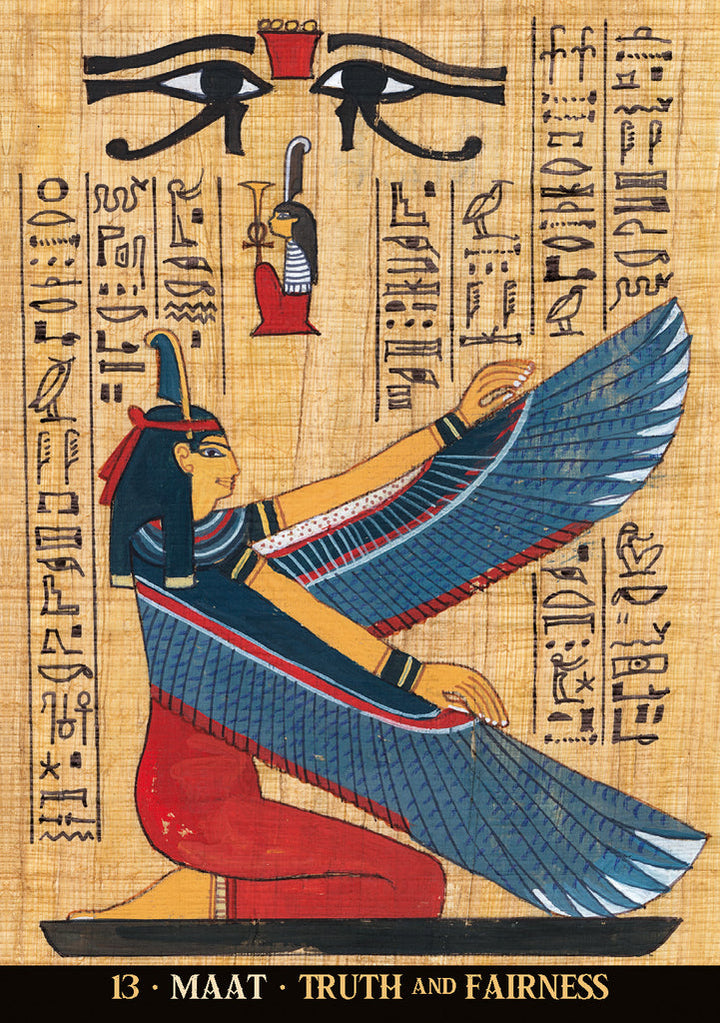 A card inside the Egyptian Gods Oracle Deck