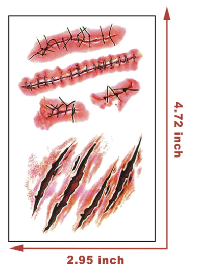 The Makeup Altar Wolf Scratch and Stitches Temporary Tattoos