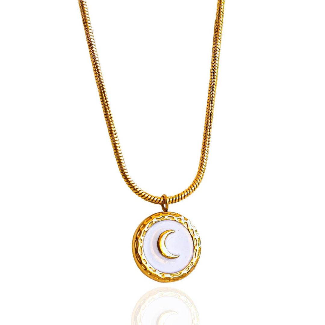 Moon on Snake Chain close up