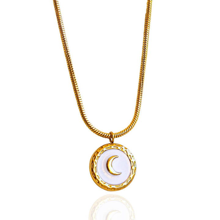Moon on Snake Chain close up