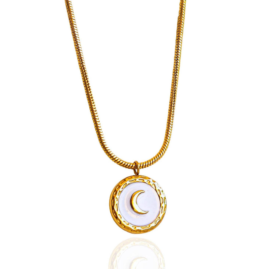 Moon on Snake Chain close up