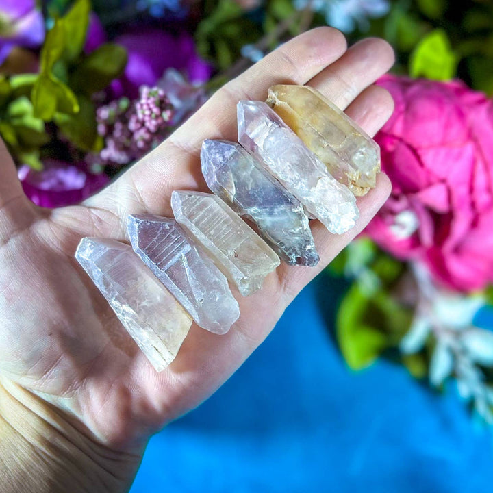 Raw Lithium Quartz Points far away