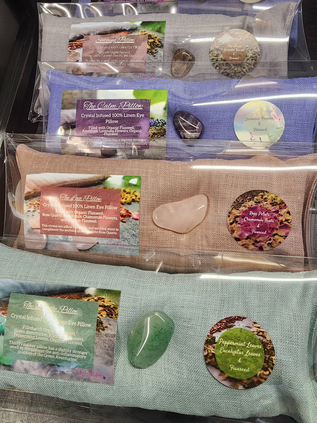 Crystal Infused 100% Linen Eye Pillows