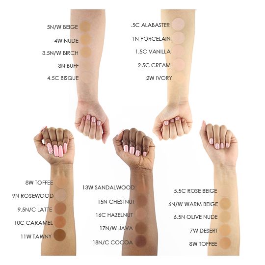Light/Medium Perfect Canvas Airbrush Foundation 6-pack swatched