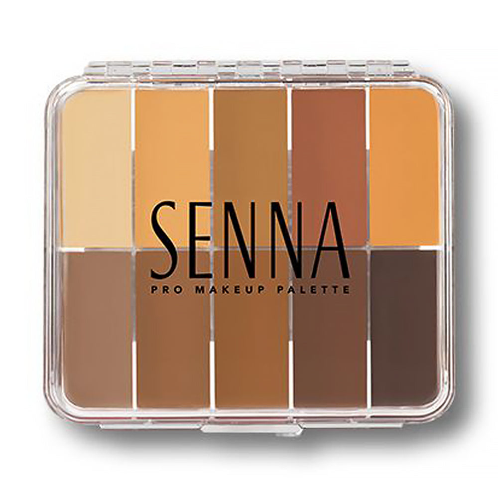 slipcover cream to powder foundation palette small foundation_medium dark Senna Cosmeticsby Senna Cosmetics