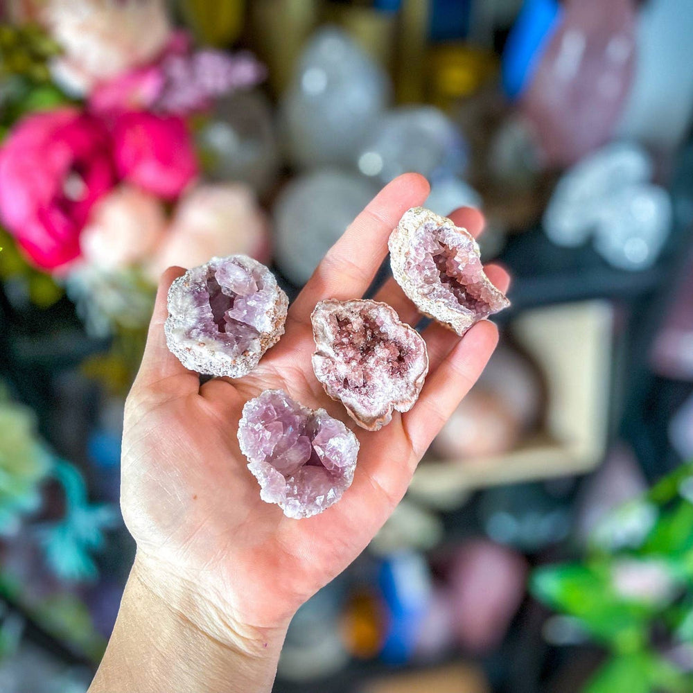 Handful of Small Pink Amethyst Crystal Cluster