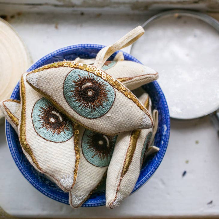 Evil Eye Cotton & Lavender Stuffed Ornament
