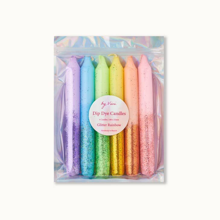 Image of By Vivi Dip Dye Candle Set: Glitter Rainbow Edition
