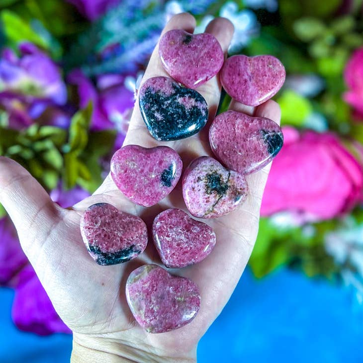 Cute RHODONITE Crystal heart