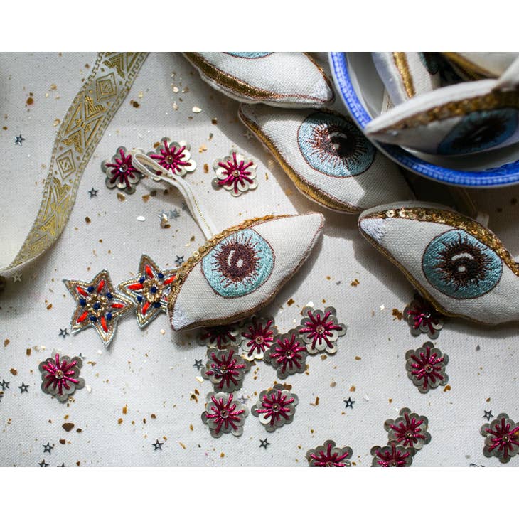 Evil Eye Cotton & Lavender Stuffed Ornament