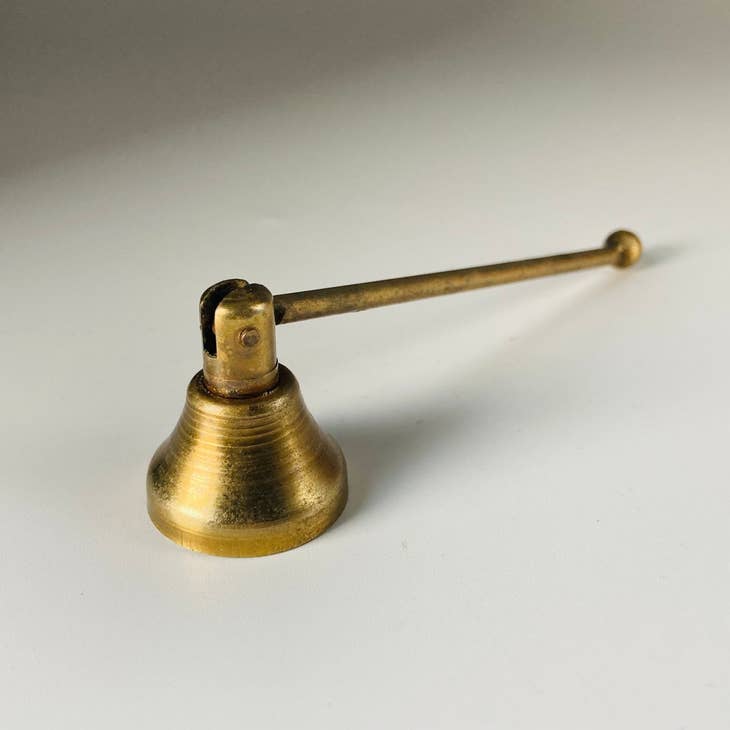 Image of Liv Rocks Candle Snuffer - Mini Antiqued Brass Snuff