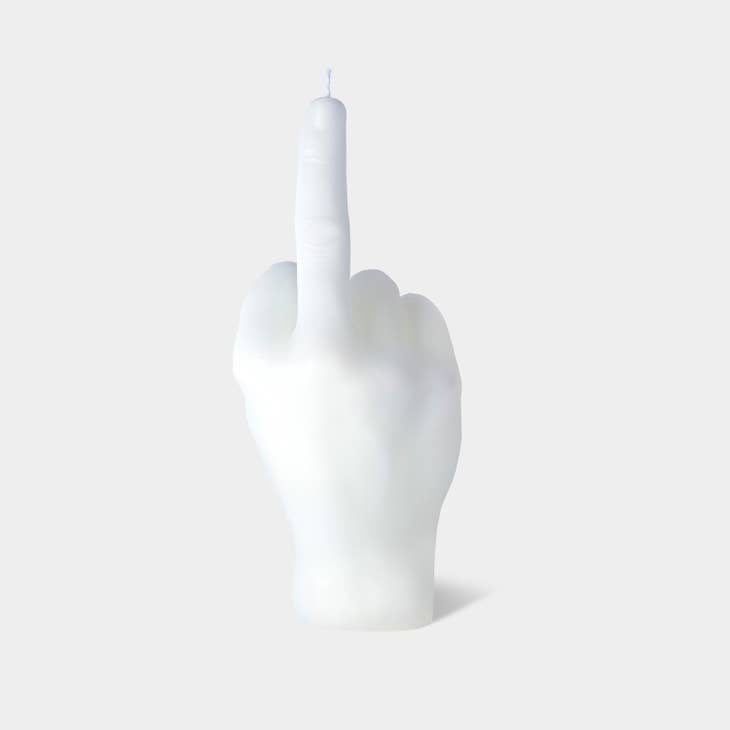 CandleHand Hand Gesture Candle - Middle Finger White by 54 Celsius