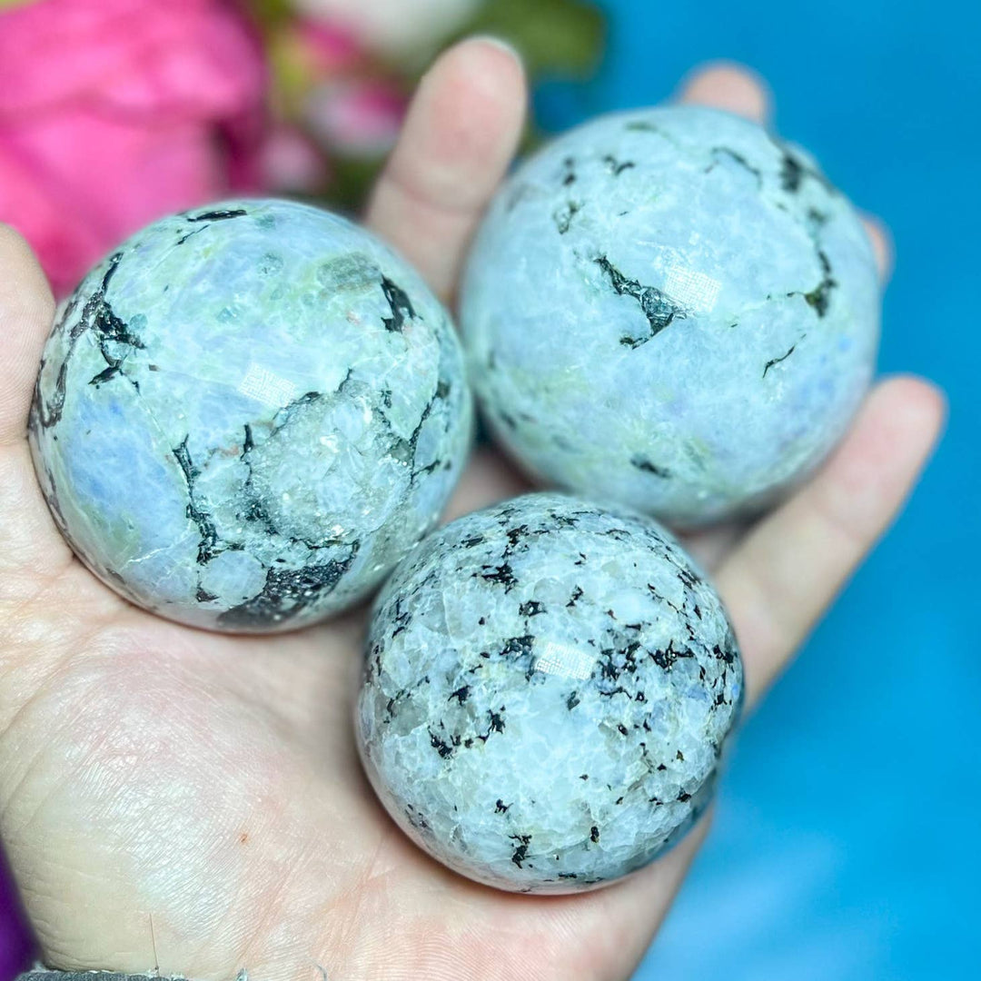 Image of Mandala Gems Rainbow Moonstone Spheres