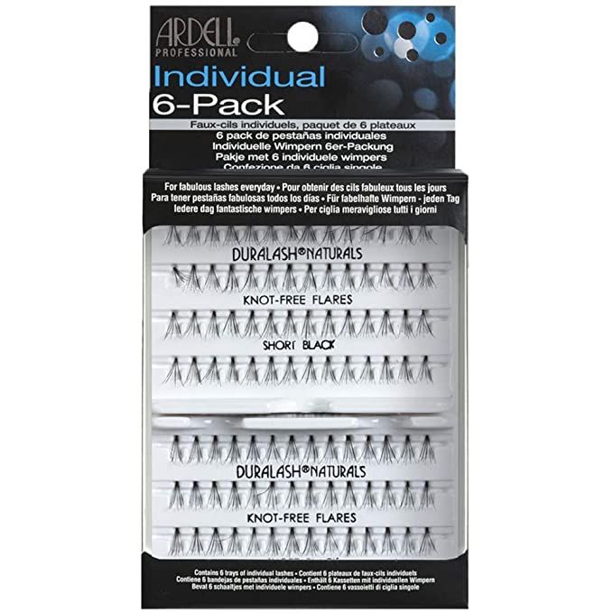 Image of Ardell 6 Pack Knot-Free Flares Individuals Short Black