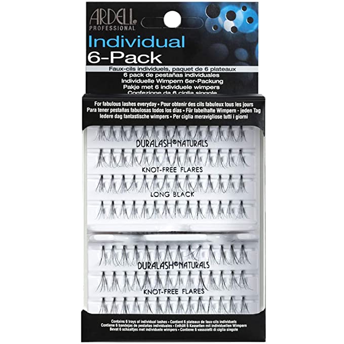Image of Ardell 6 Pack Knot-Free Flares Individuals Long Black