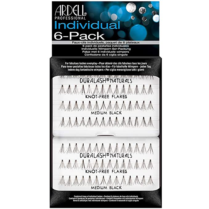 Image of Ardell 6 Pack Knot-Free Flares Individuals Medium Black