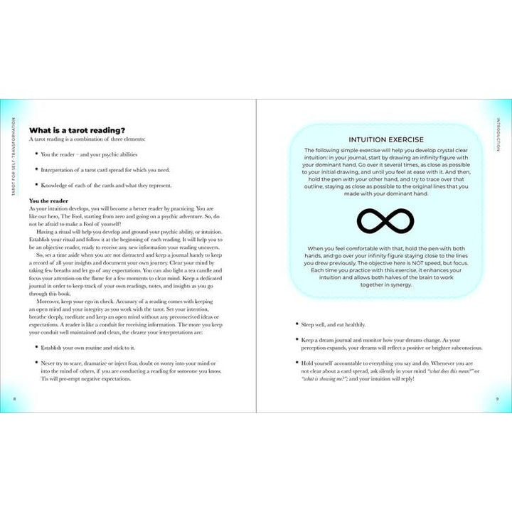 Tarot For Self-Transformation page on tarot reading