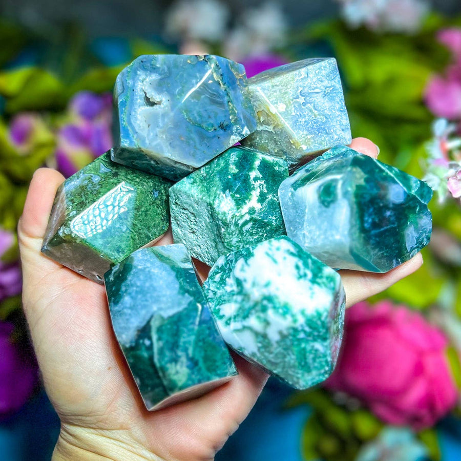Moss Agate Crystal Freeforms