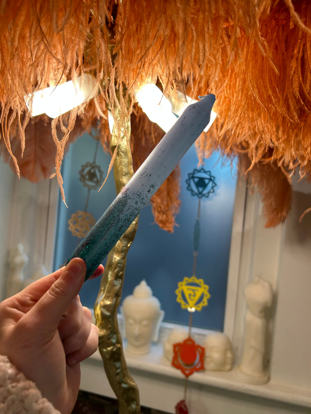 Image of By Vivi Blue Glitter Dip Dye Candle
