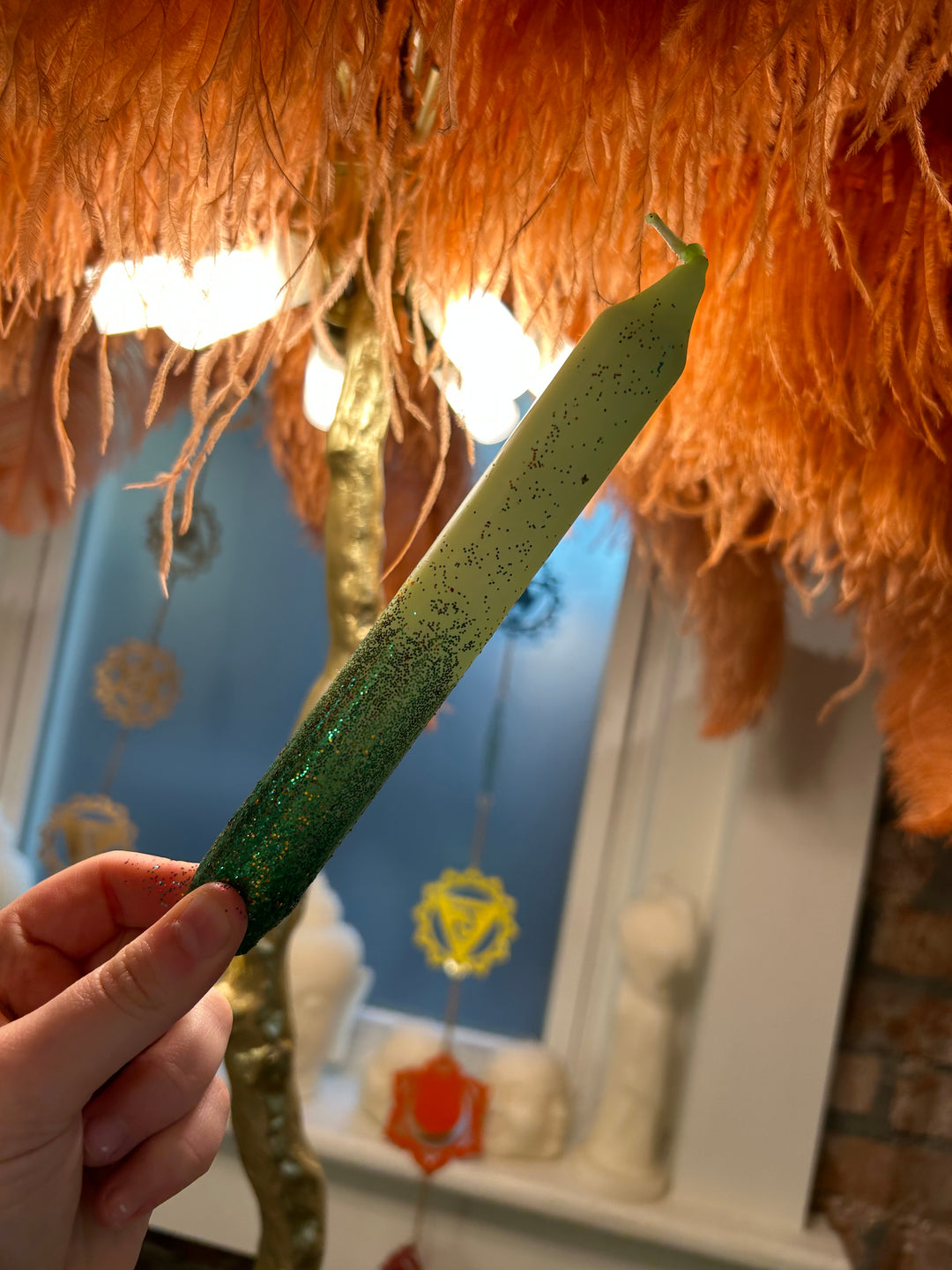 Image of By Vivi Green Glitter Dip Dye Candle
