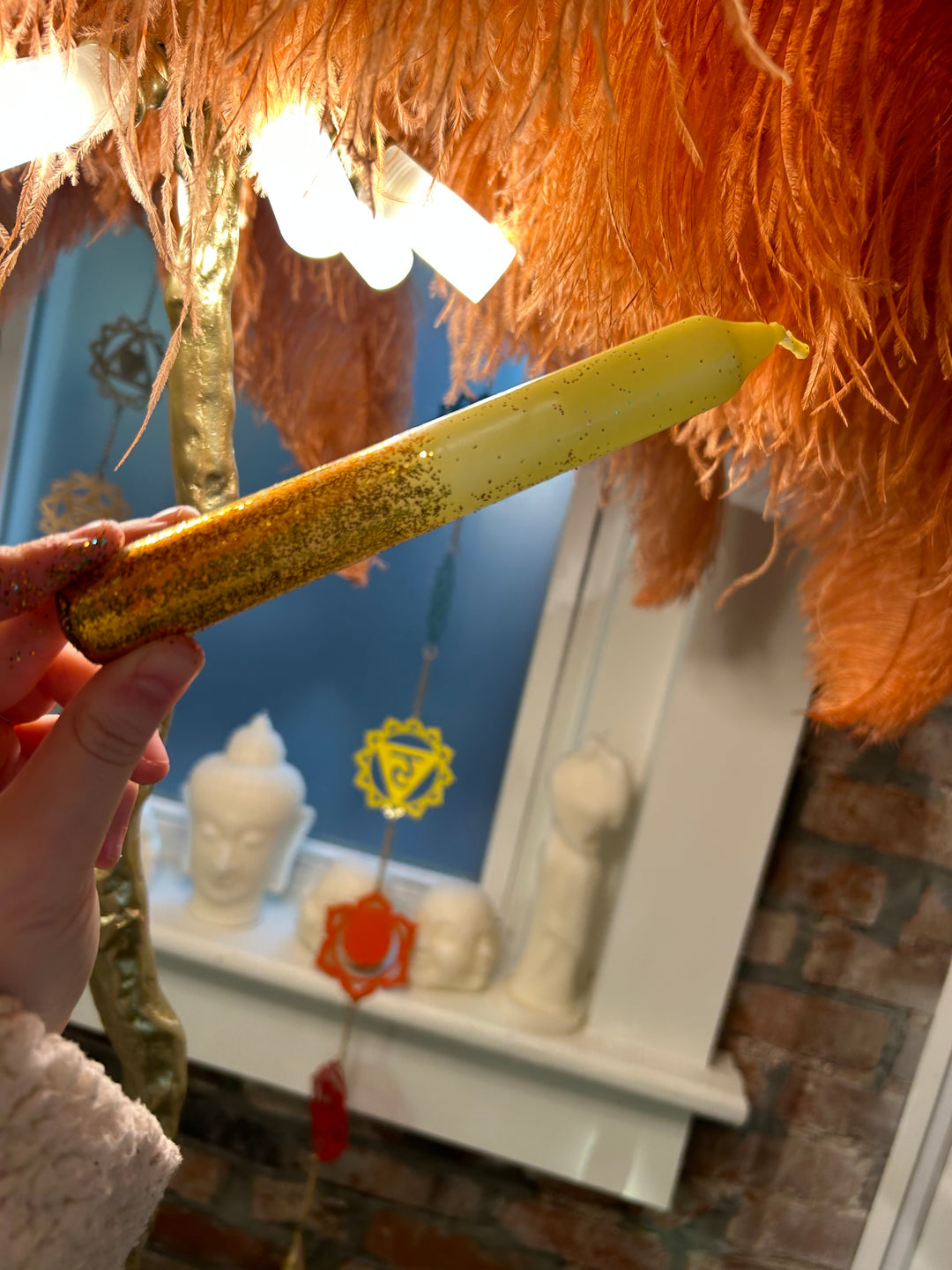Image of By Vivi Yellow Glitter Dip Dye Candles