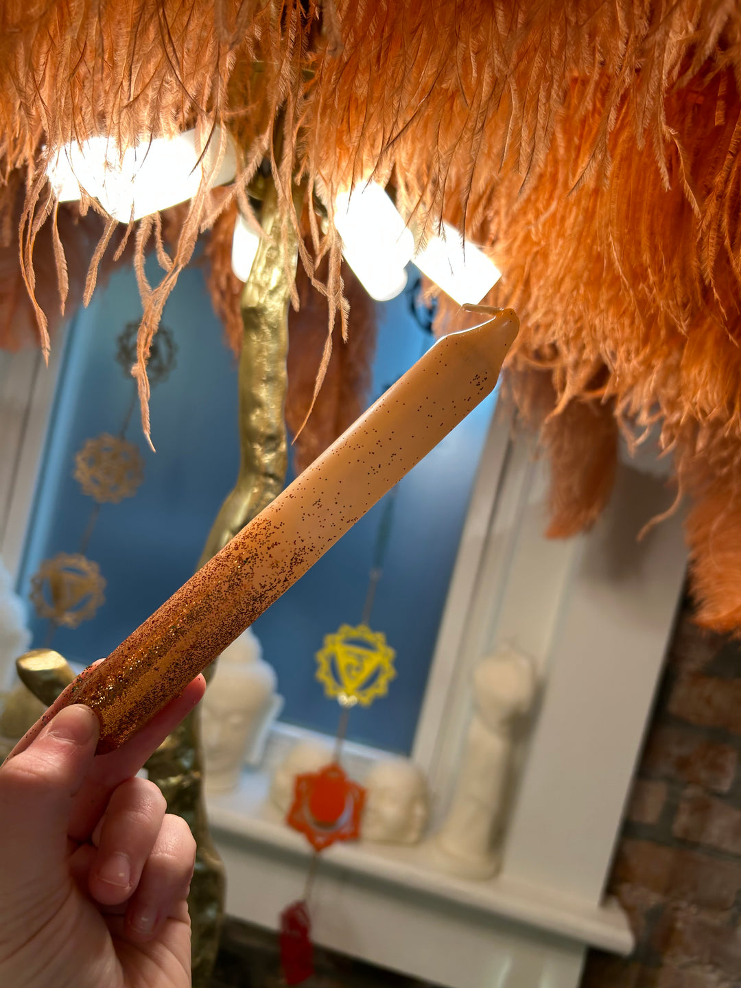 Image of By Vivi Orange Glitter Dip Dye Candles