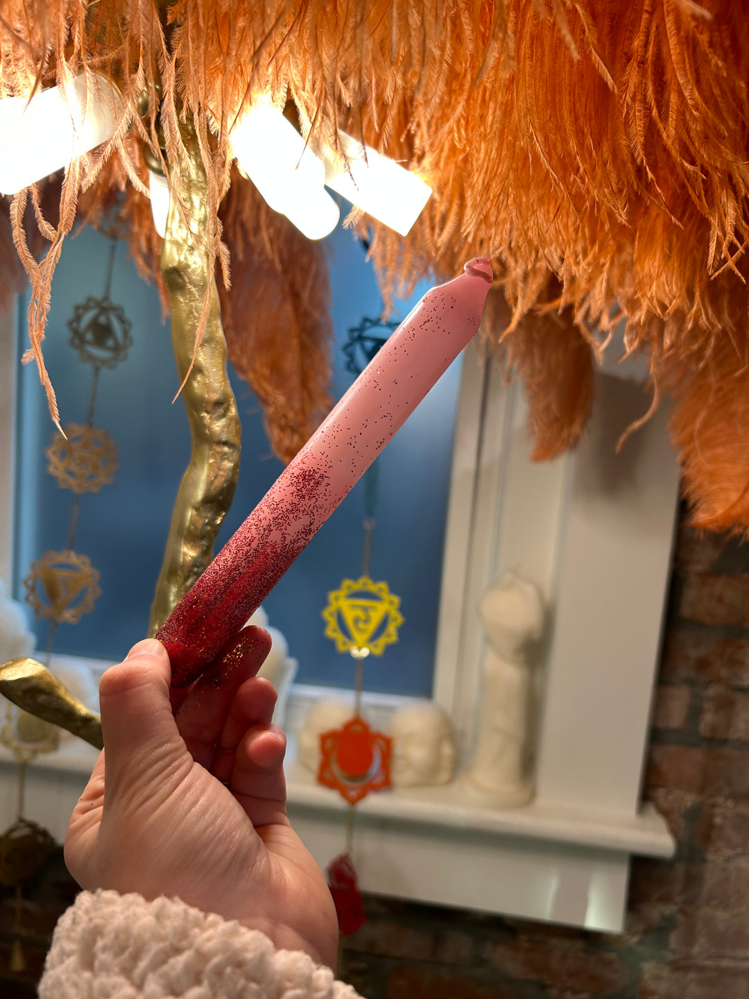 Image of By Vivi Red Glitter Dip Dye Candles