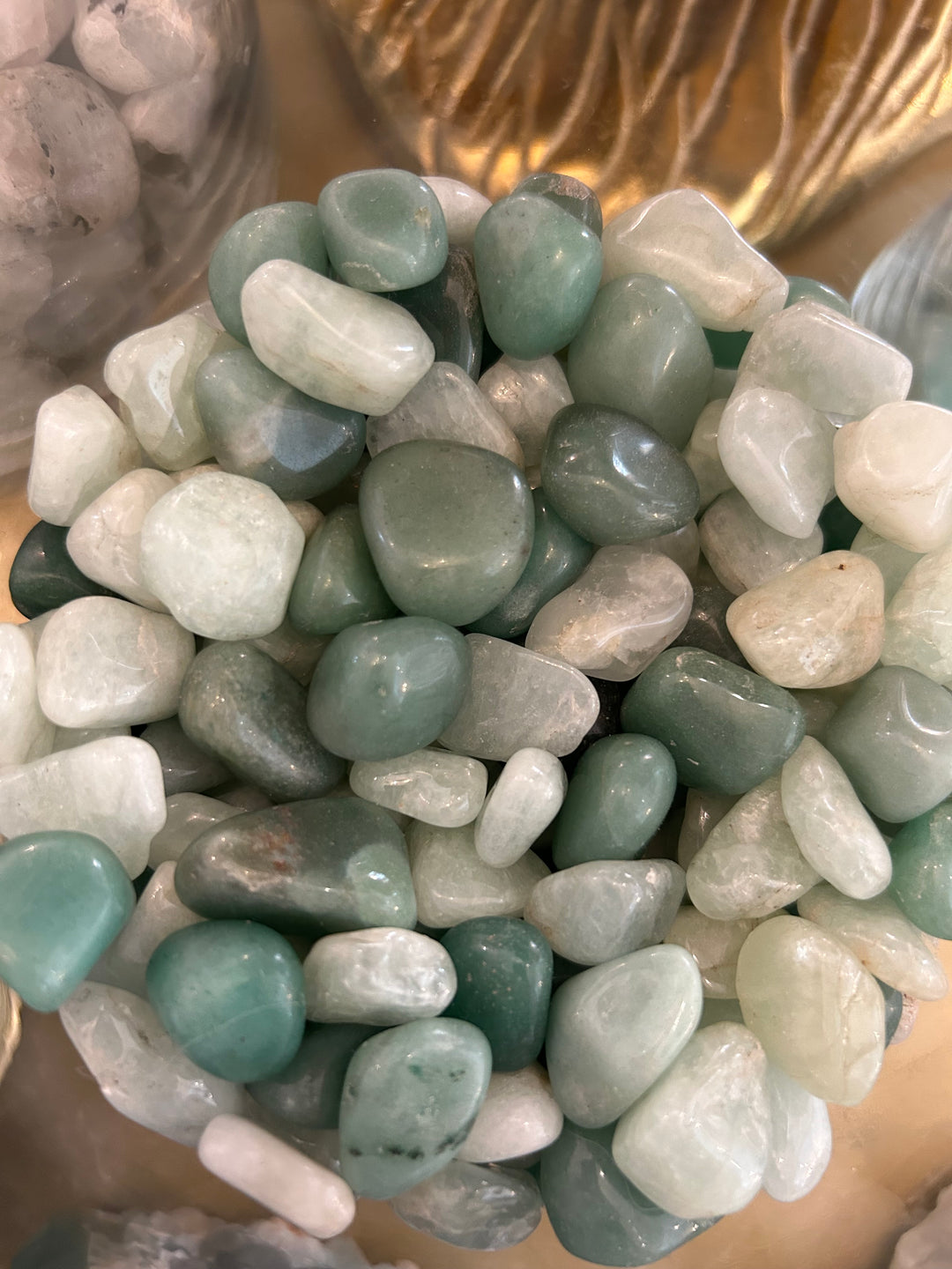 Light Aquamarine Tumbler mixed with Dark Aquamarine