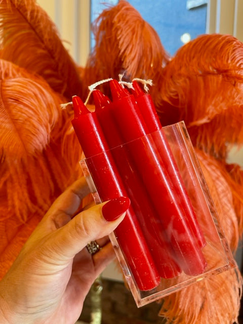 Image of The Makeup Altar Red Taper Candle