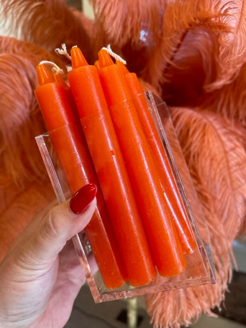 Image of The Makeup Altar Orange Taper Candles