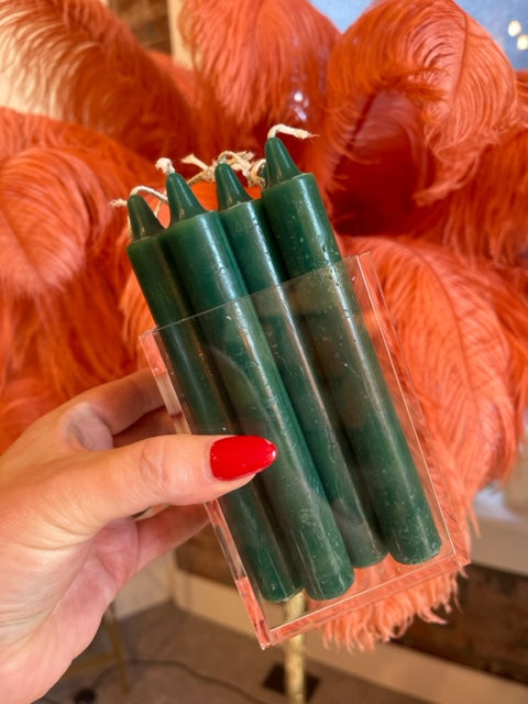 Image of The Makeup Altar Green Taper Candles