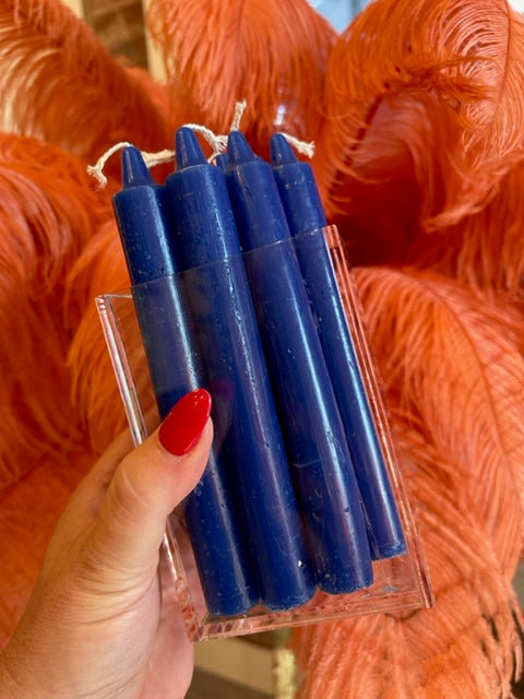 Image of The Makeup Altar Blue Taper Candles