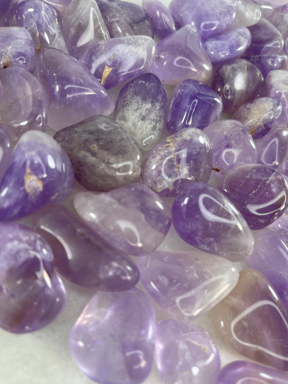 Light Amethyst Tumblers close up