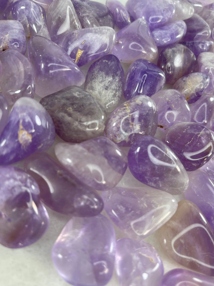 Light Amethyst Tumblers close up