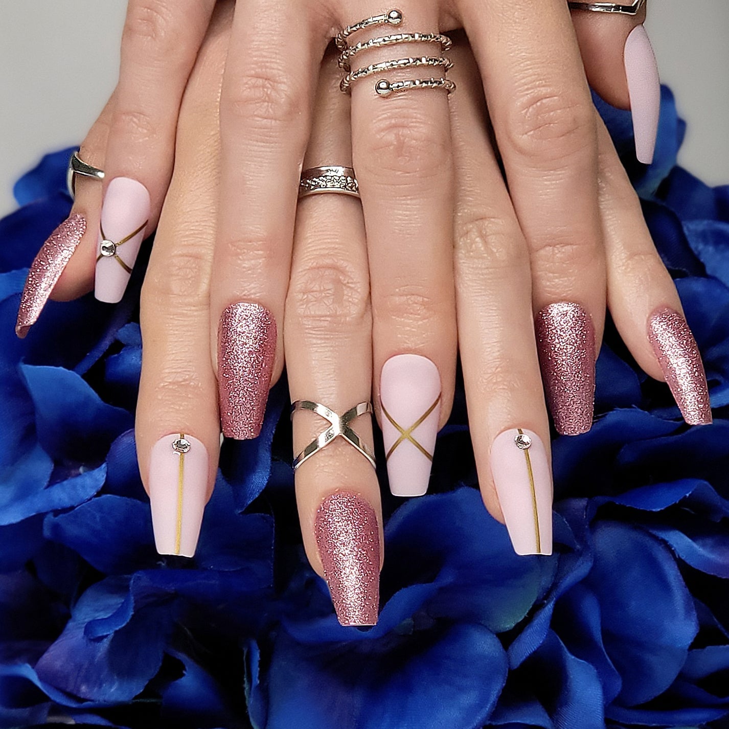 Hypnaughty Flamingo French XL Coffin Press-On Nails