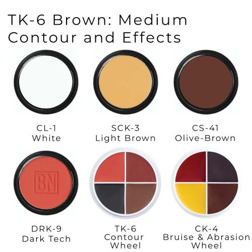 Theatrical Creme Kit- TK-6 Brown: Medium kits pigments and palettes 
