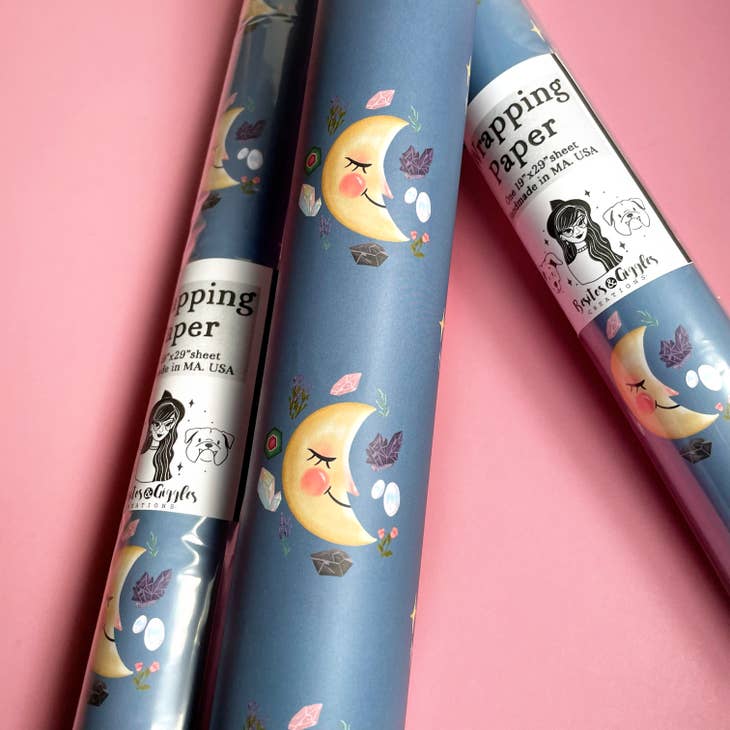 Image of Besitos & Giggles Creations Crystal Magic Moon Wrapping paper